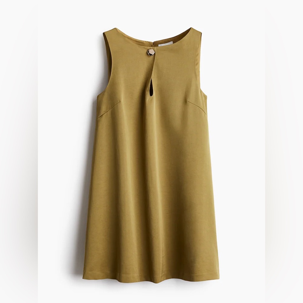 NWOT! H&M Olive Linen Blend Dress